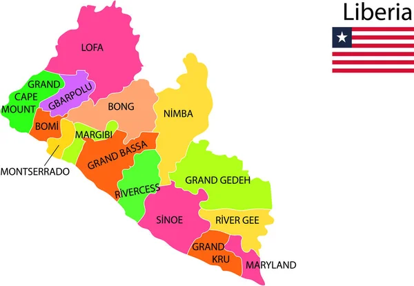 Karta Över Liberia Vektor Illustration — Stock vektor