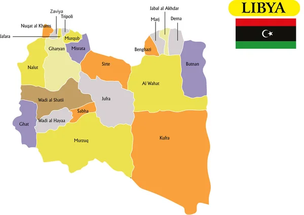 Mapa Ilustracji Wektorowych Libii — Wektor stockowy