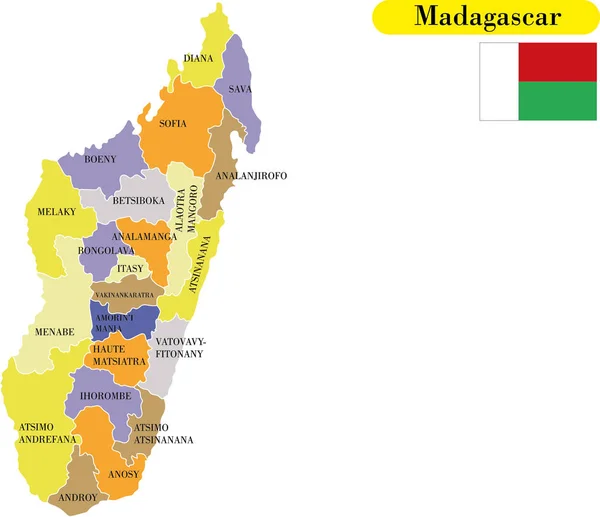 Mapa Vektorového Obrázku Madagaskaru — Stockový vektor