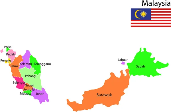 马来西亚矢量图地图 — 图库矢量图片