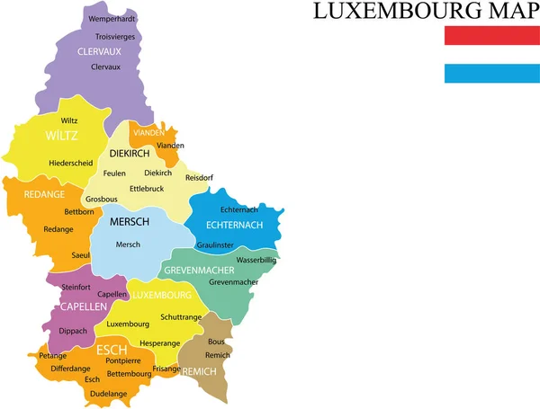 Mapa Luxembourg Vector Ilustración — Vector de stock
