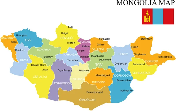 Mongolia Mappa Vettore Illustrazione — Vettoriale Stock