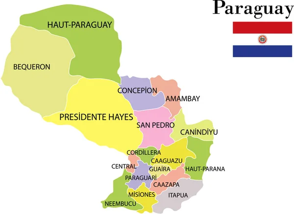 Paraguai Mapa Ilustração Vetorial —  Vetores de Stock