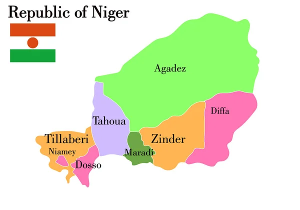 Níger Mapa Vector Ilustración — Vector de stock