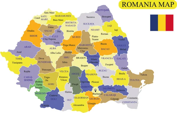 Romanya haritasının vektör illüstrasyonu