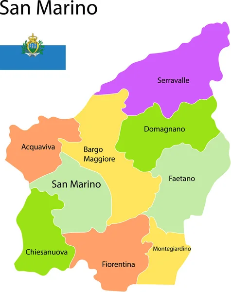 San Marino haritasının vektör illüstrasyonu