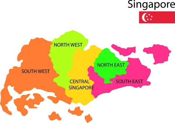 Vektor Ilustrasi Dari Peta Singapura - Stok Vektor