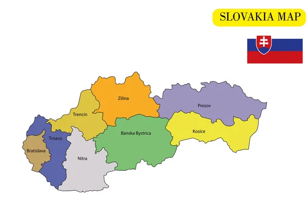 Eslováquia Mapa Ilustração Vetorial —  Vetores de Stock