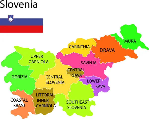 Slovenia Mappa Vettoriale Illustrazione — Vettoriale Stock