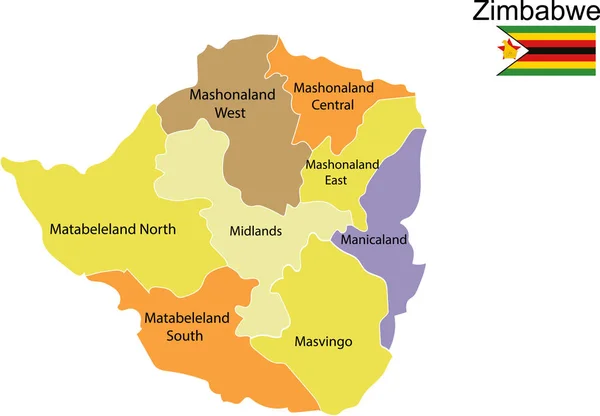 Zimbabve haritasının vektör illüstrasyonu