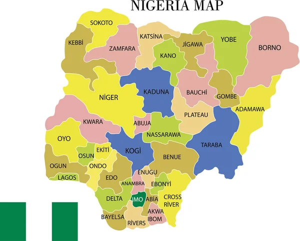 Векторна Ілюстрація Мапи Нігерії Стокова Ілюстрація