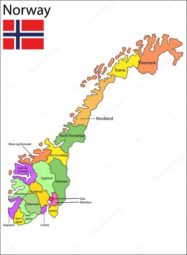 Norway Map Vector Illustration