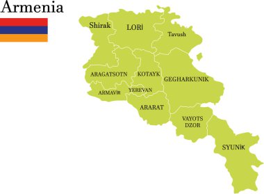 Ermenistan Vektör İllüstrasyon Haritası