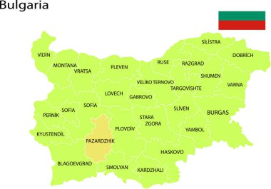Bulgaristan harita vektör çizim