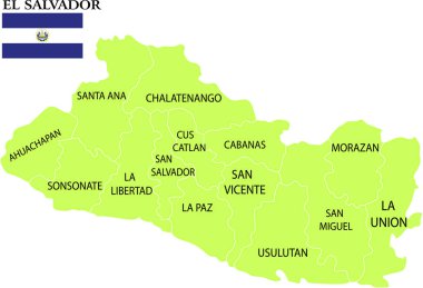 El Salvador haritasıvektör illüstrasyon