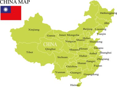 Çin harita vektör çizim