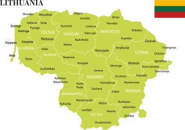 Litvanya Haritası vektör çizim