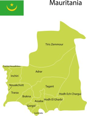 Moritanya Haritası vektör çizim