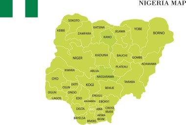 Nijerya harita vektör çizim