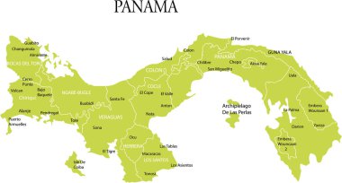 Panama harita vektör çizim