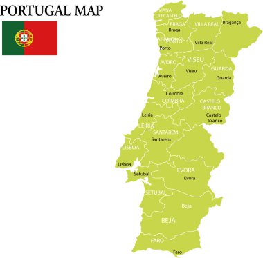 Portekiz harita vektör çizim