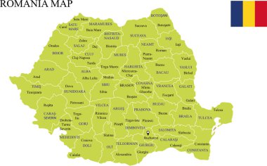 Romanya harita vektör çizim