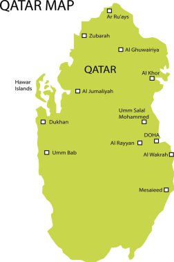 Katar Siyasi Harita Vektör İllüstrasyon