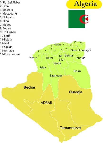 阿尔及利亚地图矢量插图 — 图库矢量图片