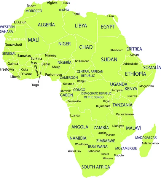 Afrika haritası vektör illüstrasyonu