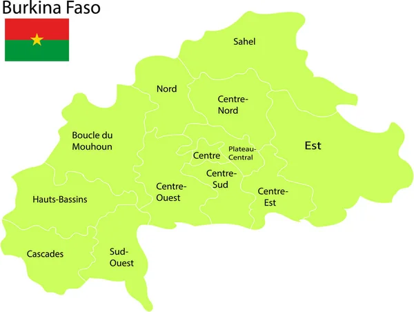 Burkina Faso Mapa Vector Ilustración — Vector de stock