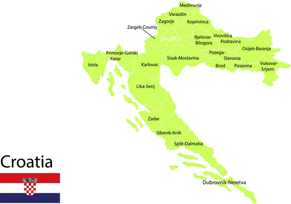 Хорватія Карта Векторні Ілюстрації — стоковий вектор