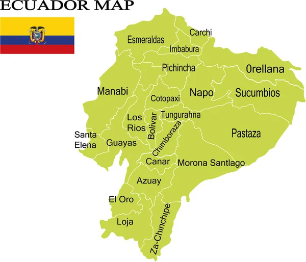 Ecuador Mapa Vector Ilustración — Vector de stock