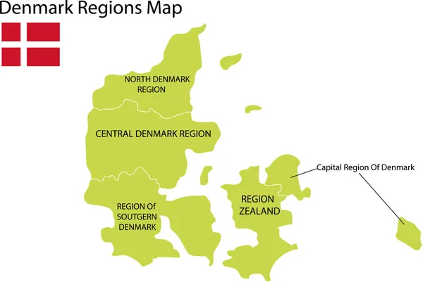 Ilustrasi Vektor Peta Denmark - Stok Vektor
