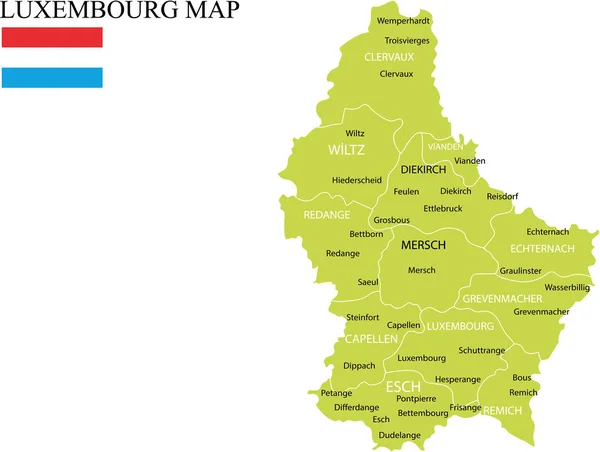 Luxemburgo Mapa Vector Ilustración — Vector de stock