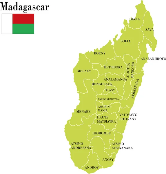 Vektor Ilustrasi Peta Madagaskar - Stok Vektor