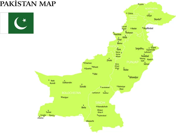 Ilustrasi Vektor Peta Pakistan - Stok Vektor