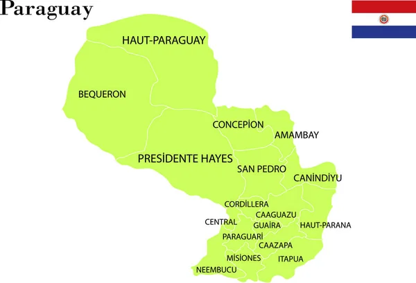 Paraguai Mapa Ilustração Vetorial — Vetor de Stock