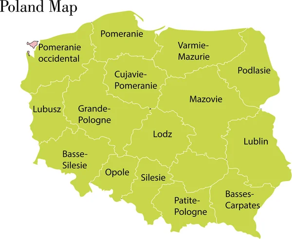 Pologne Illustration Vectorielle Carte — Image vectorielle