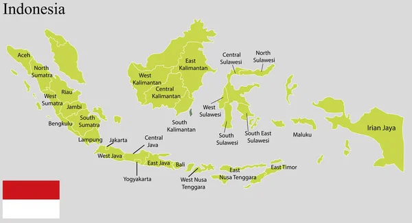 Indonesia Mapa Vector Ilustración — Archivo Imágenes Vectoriales