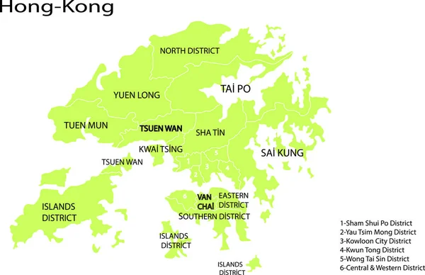 Hong Kong Mapa Vektorové Ilustrace — Stockový vektor