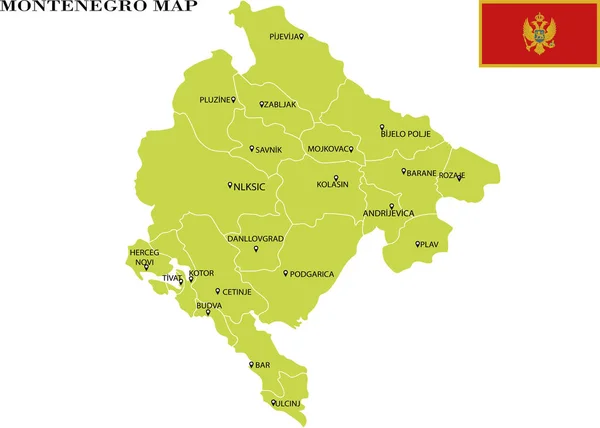 Karadağ siyasi harita vektör illüstrasyon