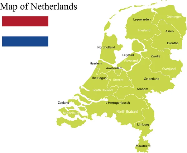 Hollanda siyasi harita vektör illüstrasyon