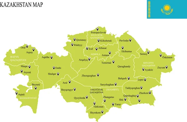 Kazakistan siyasi harita vektör illüstrasyon