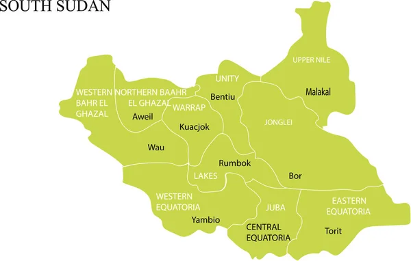 Εικόνα Φορέα Πολιτικού Χάρτη Του Νότιου Σουδάν — Διανυσματικό Αρχείο