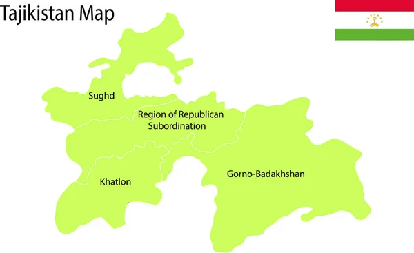 Tacikistan Siyasi Harita Vektör Illüstrasyon — Stok Vektör