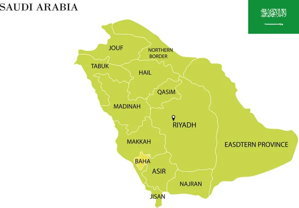 沙特阿拉伯 政治地图矢量插图 — 图库矢量图片