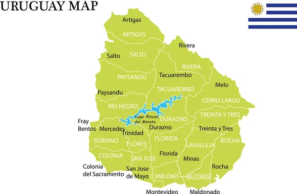 uruguay siyasi harita vektör illüstrasyon