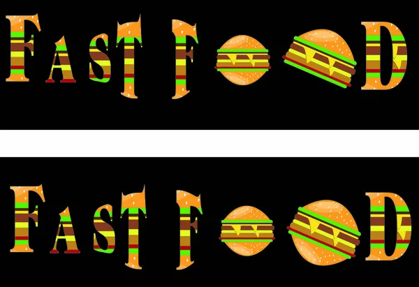 Fastfood Lettering Illustrazione Vettoriale — Vettoriale Stock