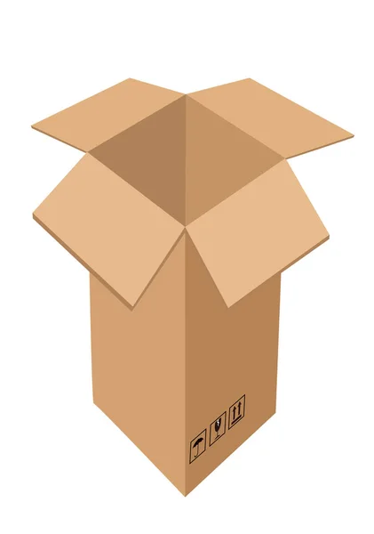 Blank Cardboard Carton Vector Illustration — Stock Vector
