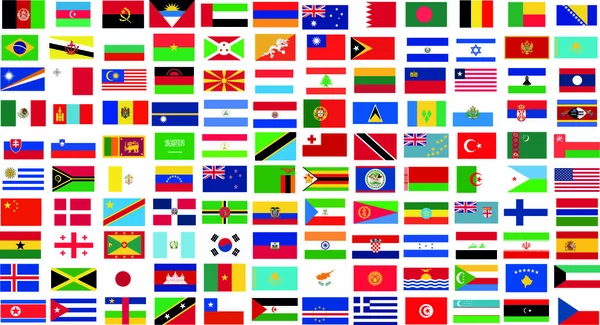 Всі Прапори Країни Векторні Ілюстрації Ліцензійні Стокові Вектори